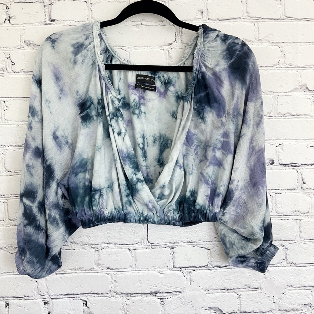 Urban Outfitters Storm Surplice Crop Top Tie Dye Size Small